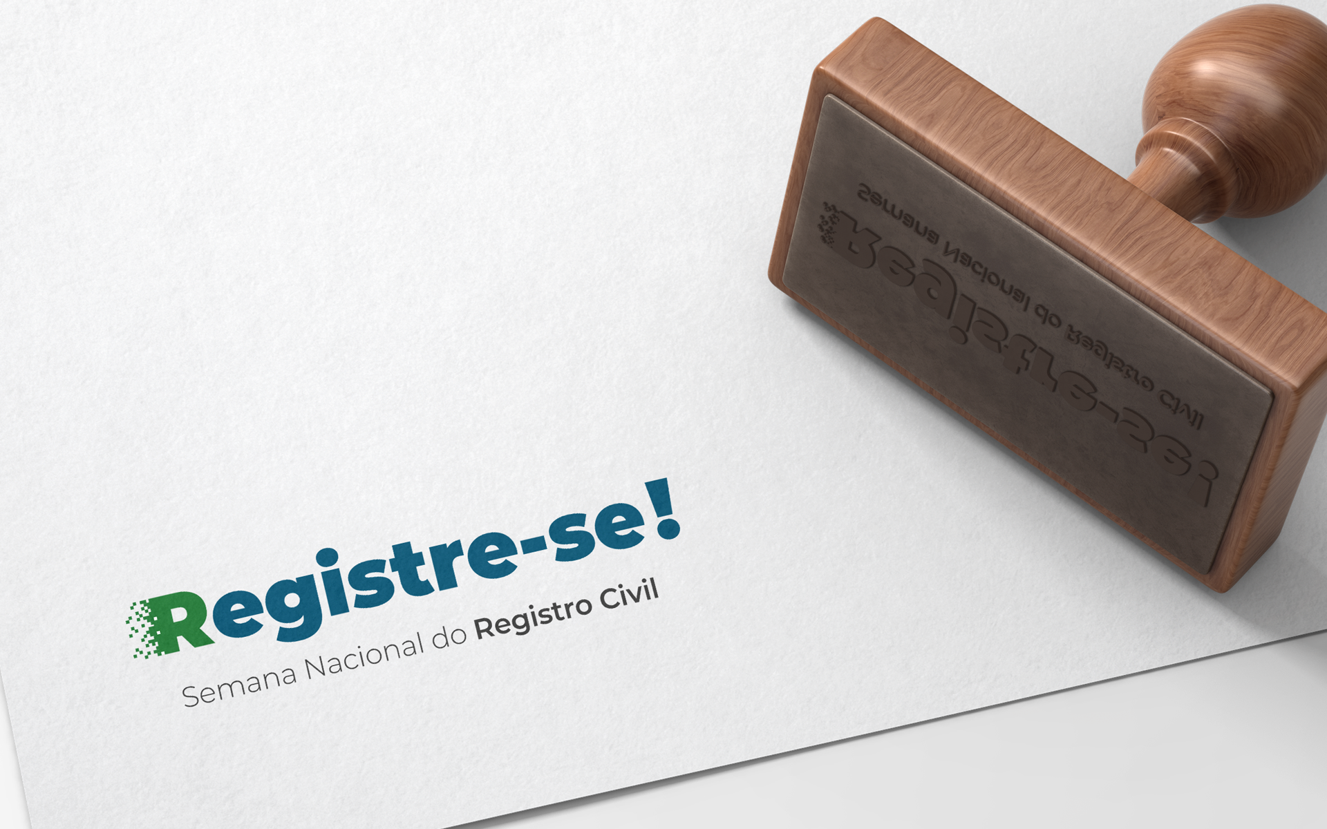 CARD ILUSTRATVO COM UM CARIMBO QUE TEM "REGISTRE-SE"