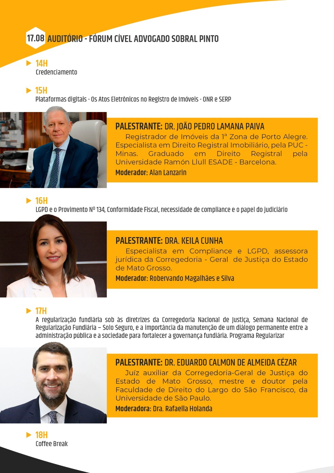 card de apresentação dos palestrantes