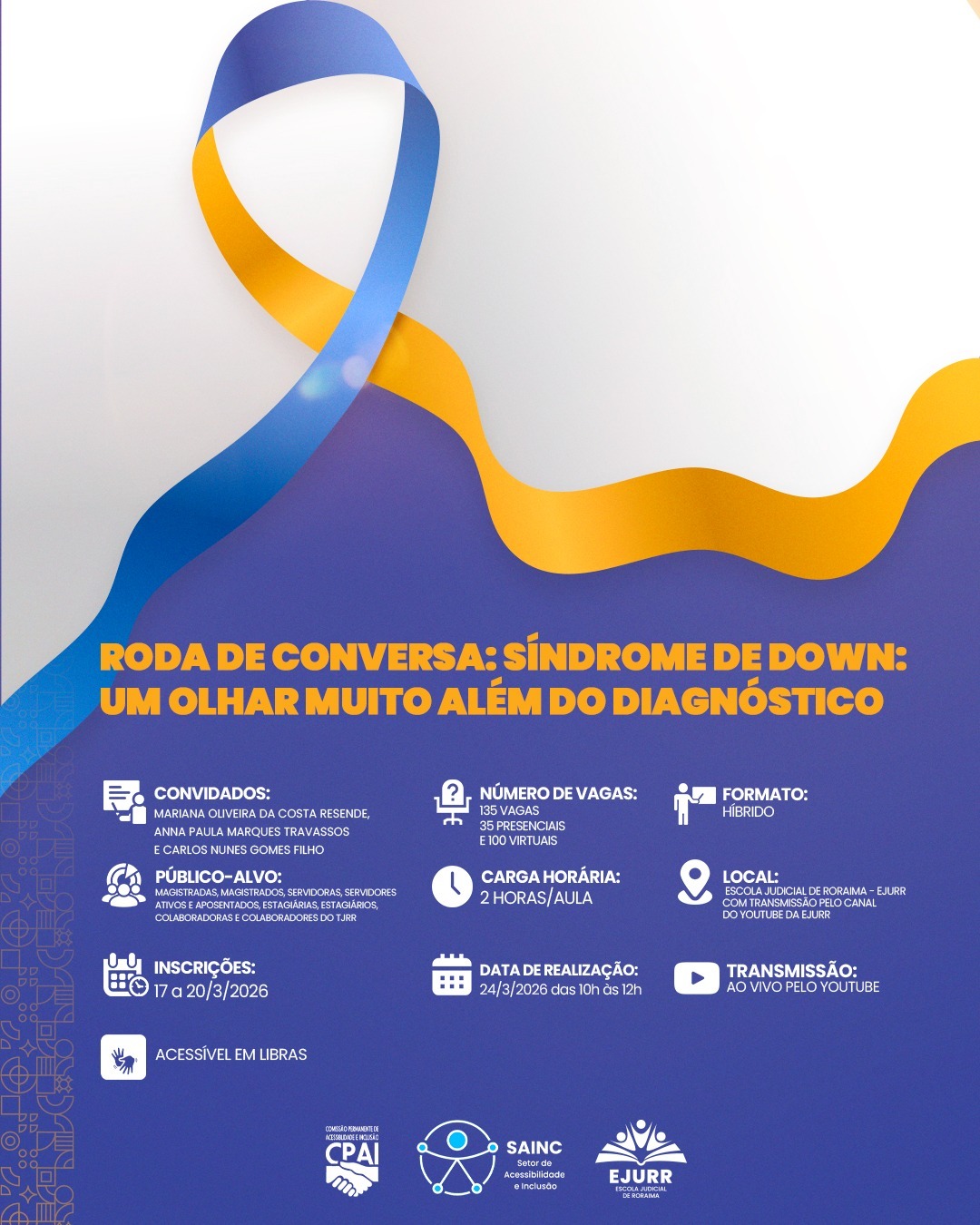 Ejurr inicia inscrições para Roda de Conversa sobre Síndrome de Down