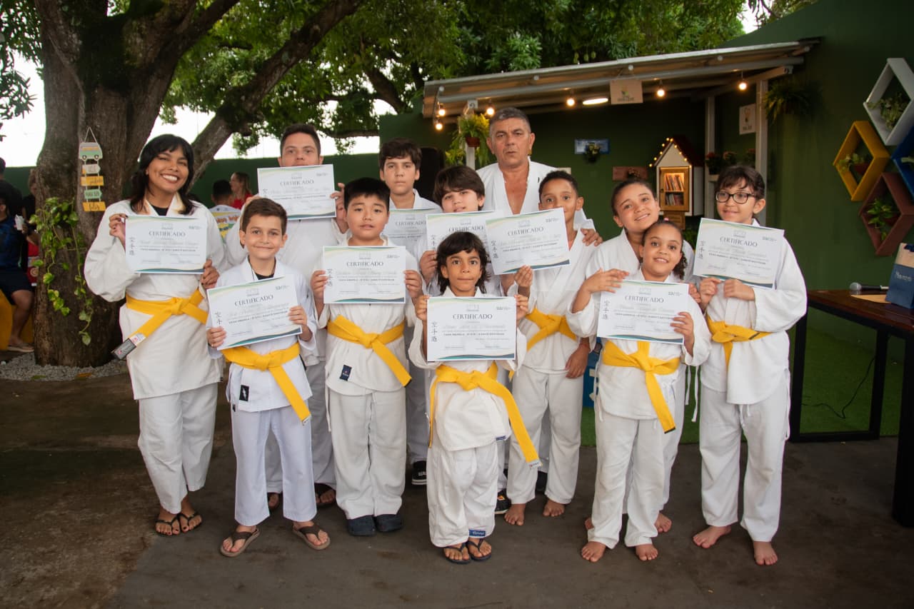 Projeto de Karatê do TJRR celebra graduação de crianças em exame de faixas