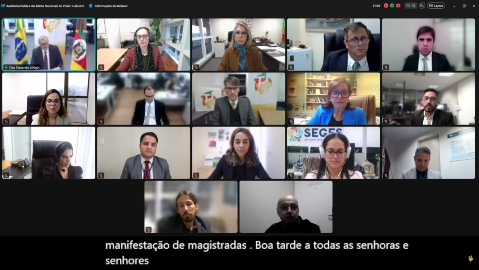 TJRR contribui para construção das Metas Nacionais do Judiciário para 2027 em audiência pública nacional