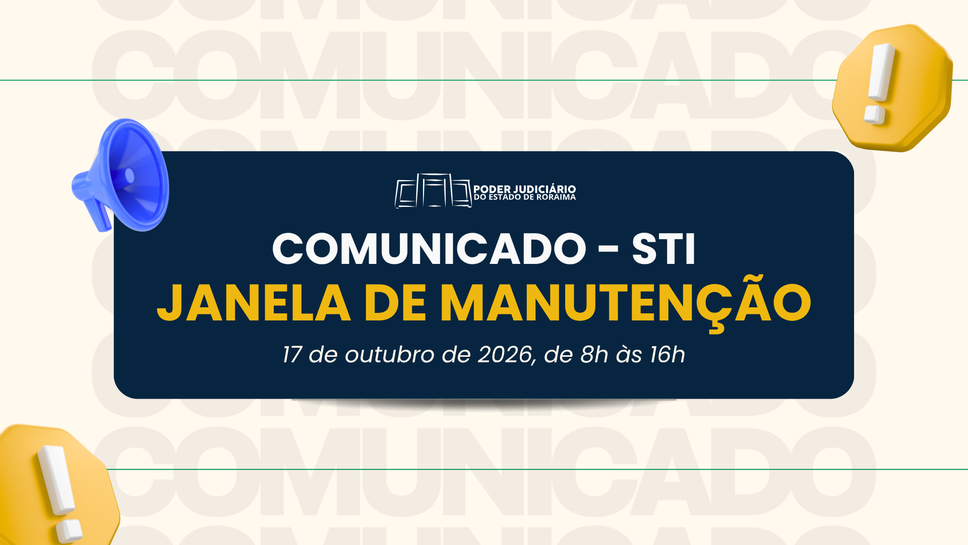 TJRR realiza manutenção programada nos sistemas de cibersegurança neste sábado