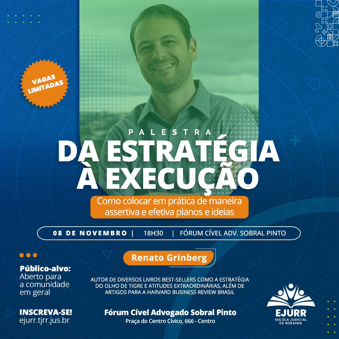card de divulgação do evento onde há a foto do escritor Renato Grinberg