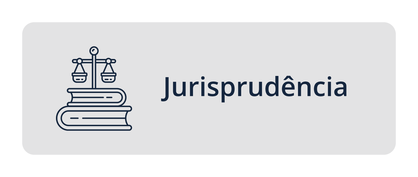 Fundo azul escuro com ícone com livro e balança em cima e o texto na cor branca JURISPRUDÊNCIA
