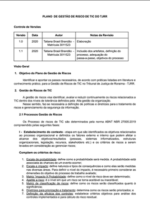 Plano de Gestão de Riscos